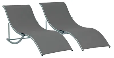 Immagine prodotto di Set 2 Sdraio da Giardino Pieghevoli, Lettino Prendisole in Alluminio e Textilene, 61x165x63 cm