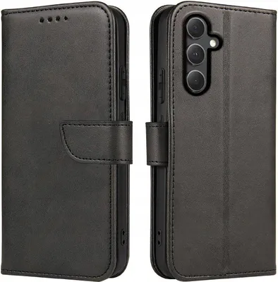 Productafbeelding van Hoesje voor Samsung Galaxy S23 FE, van leer, portemonnee-model, met beschermend glas (9H)