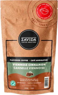 Produktbild von Zavida | Kaffee Wien Zimt - 340 g - Aromatisierte Kaffeebohnen - Intensives Zimtaroma - 100% Arabica