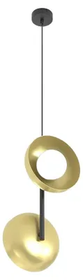 Image de Suspension VANILA dorée 2xG9x15W en métal, dimensions : 120x23x20 cm, IP20, Emibig