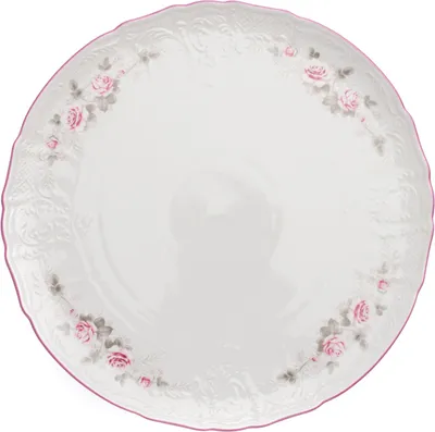 Produktbild von Thun 1794 Kuchenteller, Tschechisches Porzellan, Bernadotte, 32 cm, rosa, rosa Streifen, Thun
