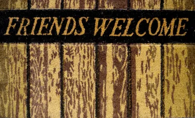 Produktbild von Efia Kokosfußmatte Abtreter Friends Welcome Wood ca 45 x 75 cm Fußabstreifer