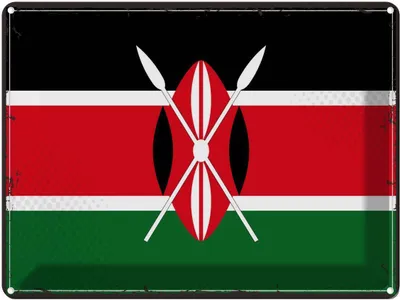 Produktbild von vianmo Blechschild 30x40 cm Kenias Retro Kenya Flagge Fahne Wappen