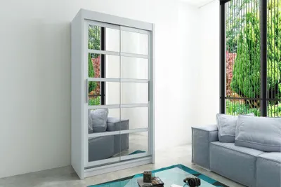 Produktbild von MINIO Kleiderschränk 100 cm ROMA 2 Weiß