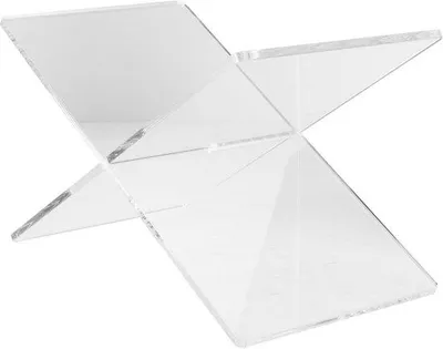 Productafbeelding van Ibenzoa® Transparante acryl boekenstandaard (22×11×11 cm) – X-vormig, extra dik en stabiel, geschikt voor boeken, tijdschriften en kookboeken