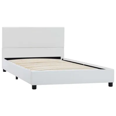 Image de vidaXL Cadre de lit blanc en similicuir 90x200 cm