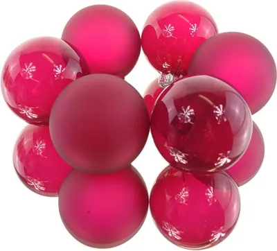 Produktbild von Christbaumkugeln Festive Pink 3 x transparent & 3 x matt Ø 6 cm aus Glas - 6er Set