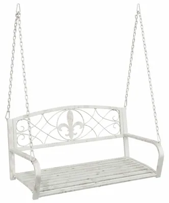 Immagine prodotto di Panchina a Dondolo Acciaio 110,5 x 59 x 55 cm Bianco Antico