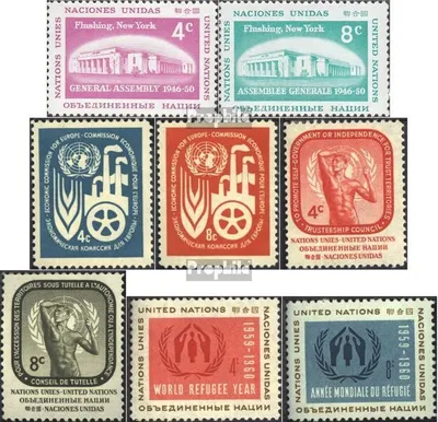 Produktbild von Briefmarken UNO - New York 1959 Mi 76-77,78-79,80-81,82-83 (kompl.Ausg.) gestempelt Sondermarken
