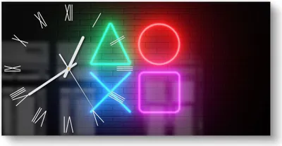 Produktbild von DEQORI Glasuhr 60x30 cm Römisch 'Playstation Elemente' Wanduhr Glas Uhr Design leise