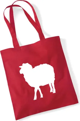 Produktbild von Huuraa Jutebeutel Schaf Silhouette 10 Liter Classic Red Baumwolle Tasche Geschenkidee