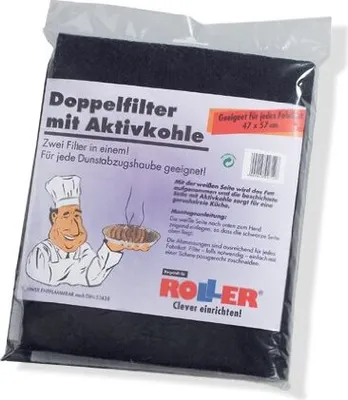 Produktbild von Universal Aktivkohlefilter / Aktiv-Kohlefilter für jede Dunstabzugshaube geeignet- zuschneidbar - 47x57cm - Set Fettfilter + Aktivkohle für geruchsfreie Küche