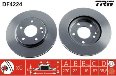 Produktbild von TRW Bremsscheiben (2 Stück) Vorderachse DF4224