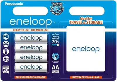 Zdjęcie produktu dla Panasonic eneloop Standard Akku AA 4er-Blister BK-3MCCEC4BE + Schutzbox