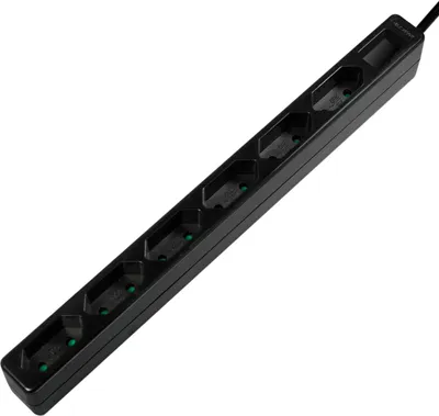 Produktbild von Steckdose Slim Euro 6-fach 1,5 m Schwarz