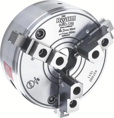 Produktbild von Röhm DURO-T 315, 3-Backen, Zylindrische Zentrieraufnahme, Grund- und Aufsatzbacken - 437493
