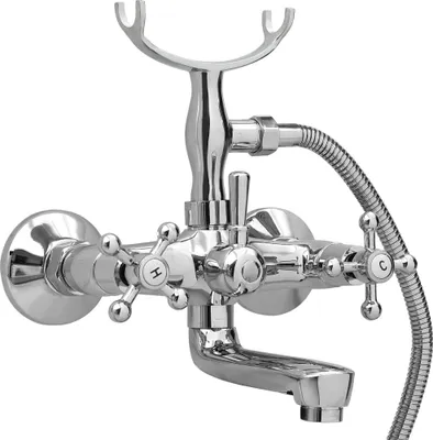 Produktbild von vidaXL 2-Griff-Badewannenarmatur und Handbrause Verchromt