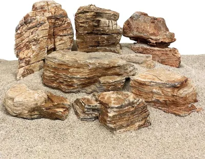 Produktbild von AquaOne Aquarium Naturstein Red Multilayer Rock 25 kg Mix Größe M-XL Aquascaping