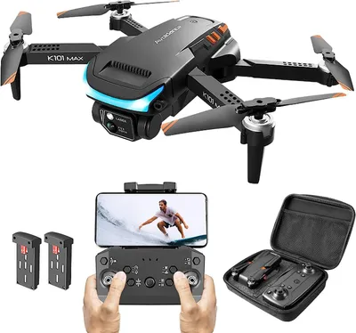 Produktbild von (Black) FPV Drone Skládací kvadrokoptéra Kamera Vyhýbání se překážkám s HD 2K kamerou 2 baterie