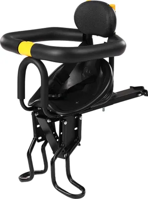 Produktbild von Sicherheit Kind Fahrradsitz Fahrrad Vorne Babysitz Kinder Sattel mit Fußpedale Unterstützung Rückenlehne für MTB Rennrad