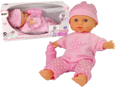 Obrázek produktu pro Roztomilá panenka pro miminka, růžová, vydává zvuky lahve