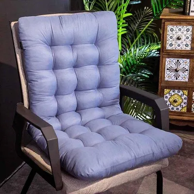 Immagine prodotto di Cuscino da salotto per sedia da giardino - Schienale alto - Comodità all'aperto - Con nastri di fissaggio - 45 x 155 cm - Grigio
