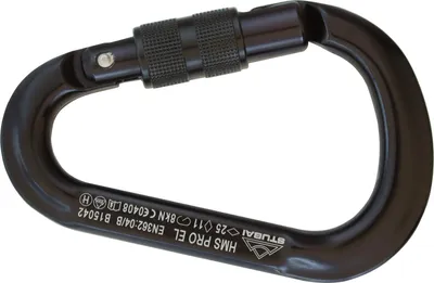 Produktbild von HMS Karabiner | Stubai Karabiner mit Schraubverschluss, Schraubkarabiner zum Klettern, Kletter-Karabinerhaken, Sicherungskarabiner zum Bergsteigen, Schwarz