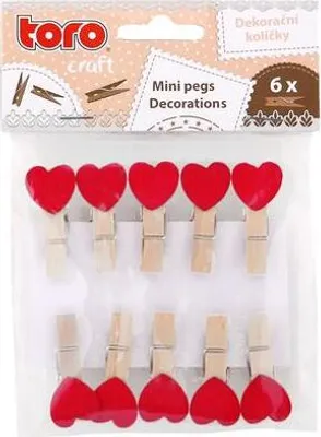 Zdjęcie produktu dla Drewniane Kołki Z Sercem 3,5Cm, 10Szt