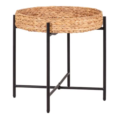 Image de Table d'appoint en métal et jacinthe d'eau 50 X 48,5 cm