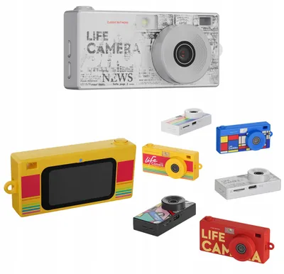 Productafbeelding van Mini retro videocamera, 2K, als sleutelhanger/hanger, grijs, inclusief 32GB geheugenkaart / Model: XREC X9