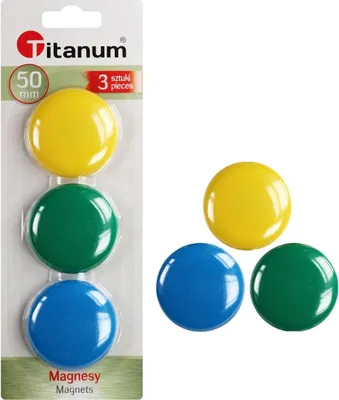 Image de Aimants ronds 5 cm 3 pièces Titane