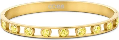 Produktbild von CO88 Collection 8CB-91091 Stahlarmband – Damen – Armreif – Zirkonia – 4 mm – Champagner – 6 mm breit – 60 x 50 mm – Stahl – Goldfarben