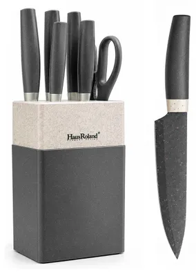 Image de Haus Roland HOME ELEMENTS-HR Set de couteaux - 7 pièces, couleur noire