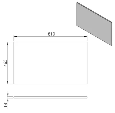 Immagine prodotto di Piano di lavoro Sapho DTDL 81x1,8x46,5 cm, bianco lucido