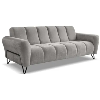 Produktbild von Sofa VOLARE - 3-Sitzer Couch - Moderner Polstersofa - Chenille Storm in Dunkelgrau, dekorative schwarze Metallbeine