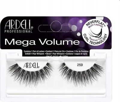 Obrázok produktu pre Ardell | Umelé riasy - Mega Volume 259 - čierne - 13 mm - objemné a viacvrstvové