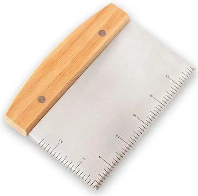 Produktbild von Famanu Teigschneider - Robuste Edelstahl-Teigschaber mit Holzgriff