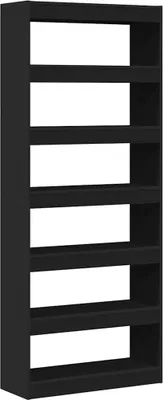 Obrázok produktu pre vidaXL Regál s policami čierny 80 x 30 x 198 cm materiál na báze dreva