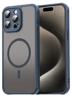 Produktbild von Techsuit – HaloFrost II MagSafe-Schutzhülle für iPhone 15 Pro Max – dunkelblau