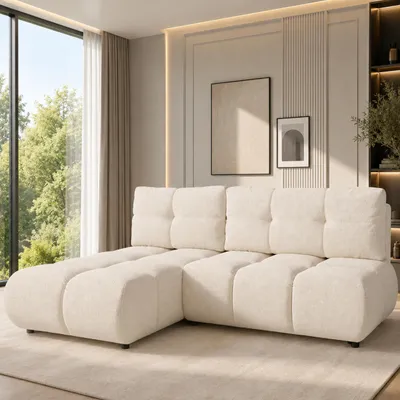 Produktbild von Ecksofa "MILO", L-Form, mit Schlafsofa-Funktion, inklusive Sofakissen und Bettkasten