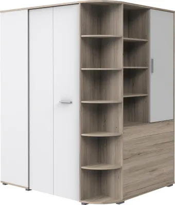 Produktbild von Dreh-/Schwebetürenschrank >Joker< (B/H/T: 124x199x148 cm) San Remo-Eiche