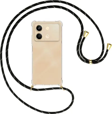 Produktbild von Handykette Backcover-Schutzhülle mit Band (Metall goldfarben) für Xiaomi Redmi Note 13 Pro 5G - schwarz/gold