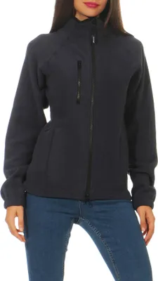 Produktbild von Mivaro Damen Fleecejacke ohne Kapuze in Dunkelblau - Microfleece Jacke mit Reißverschluss, leicht taillierter Regular Fit, 280 g/m², Größen XS bis XXL
