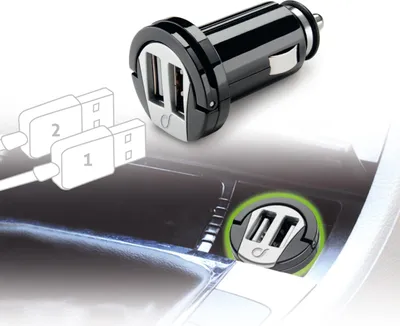 Immagine prodotto di Cellularline USB Car Charger Dual Caricabatterie da Auto Universal Nero