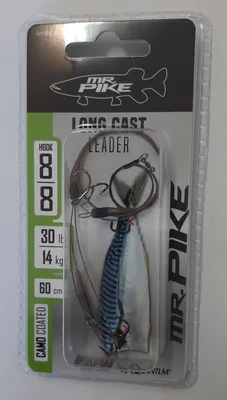 Produktbild von Quantum Mr Pike Long Cast Leader 60cm 13,6kg 2 Haken - Stahlvorfach, Größe:8