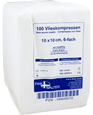 Produktbild von Vlieskompressen unsteril 10x10cm 6-fach, 100 St KOM