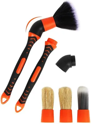 Image de Kit de brosses de lavage pour voiture, poils souples, angle de 15°, pour l'intérieur et l'extérieur