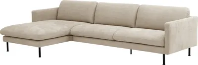 Produktbild von Max Winzer Longchair links mit Sofa 2,5-Sitzer rechts Nathan - Flachgewebe beige - Maße: 286 x 160 x 78 cm