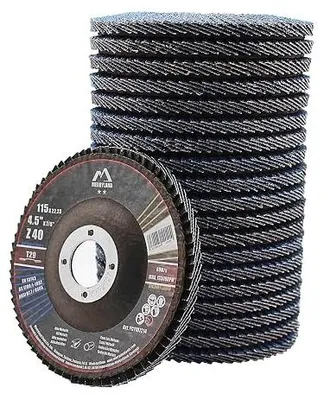 Zdjęcie produktu dla Tarcza lamelkowa 115 mm ziarno 40 60 80 120 do szlifierki kątowej 10 szt.
