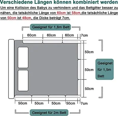 Produktbild von YARDIN barierka na łóżko dziecięce 100 cm, barierka zabezpieczająca przed upadkiem dla dzieci, regulowana wysokość 40-60 cm, (wiśniowy róż)